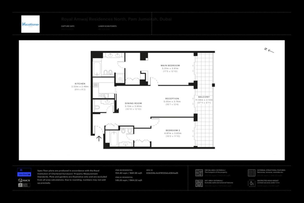 Royal Amwaj Residences North - Vibrant Two Bedroom دبي المظهر الخارجي الصورة